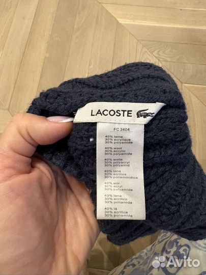 Шапка берет с помпоном Lacoste оригинал