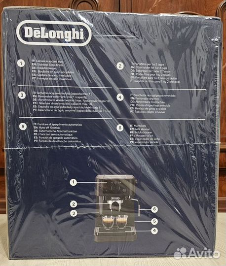 DeLonghi Кофеварка рожковая EC 230.BK (новая)