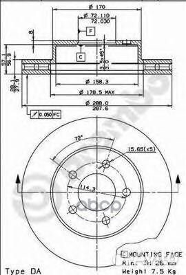 Диск тормозной UV Coated перед 09.8864.11 0