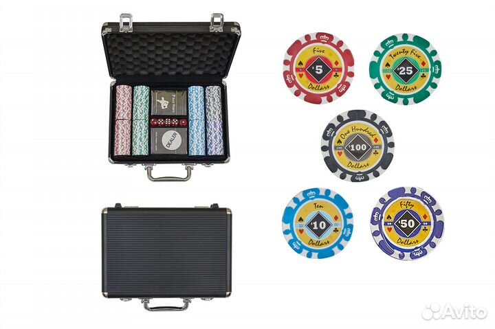 Набор для покера Crown на 200 фишек 12 г, Partida