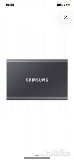 2 тб Внешний SSD Samsung T7, USB 3.2 type c