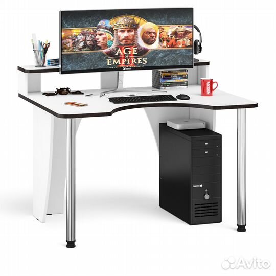Игровой компьютерный стол с надстройкой С-мд-ск2Н