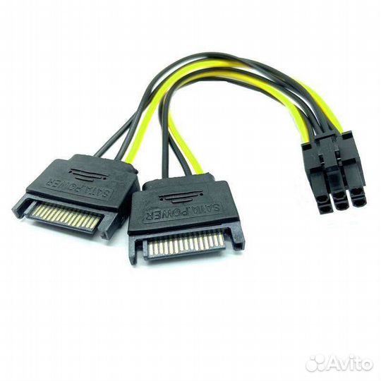 Переходник с 2*SATA на 6pin (pcie)
