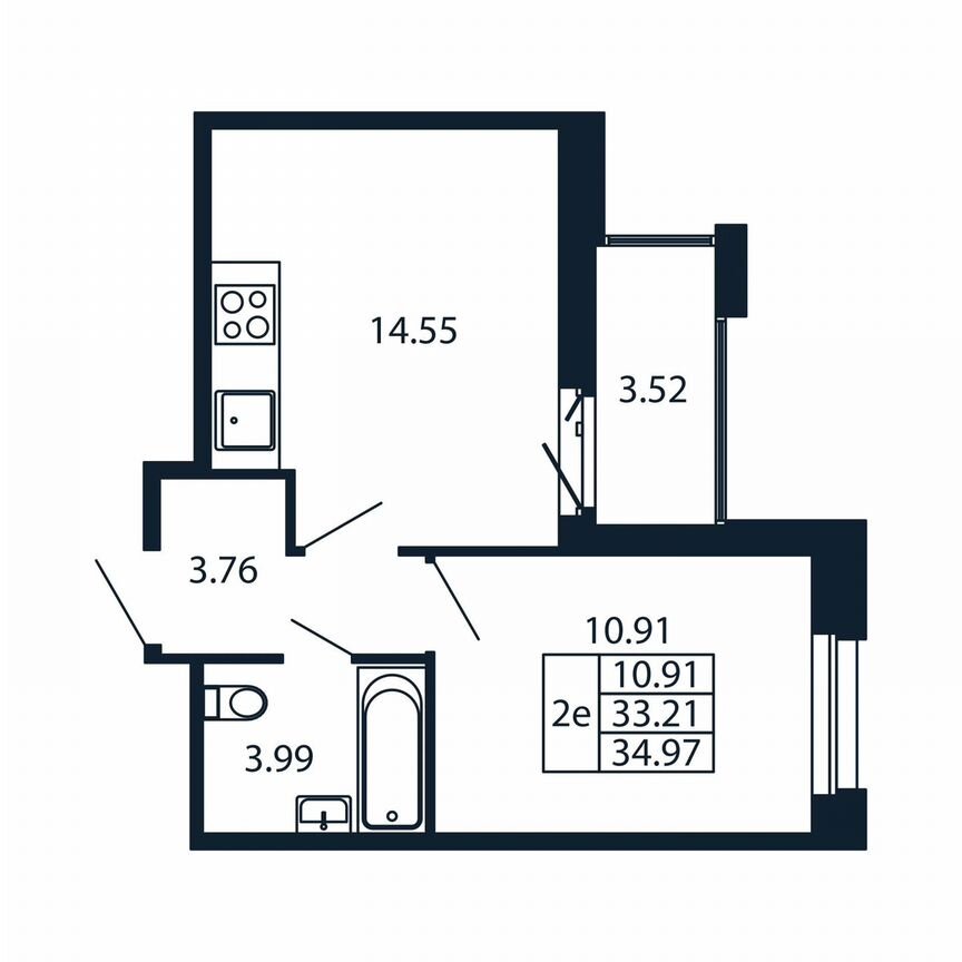 1-к. квартира, 36,7 м², 10/12 эт.