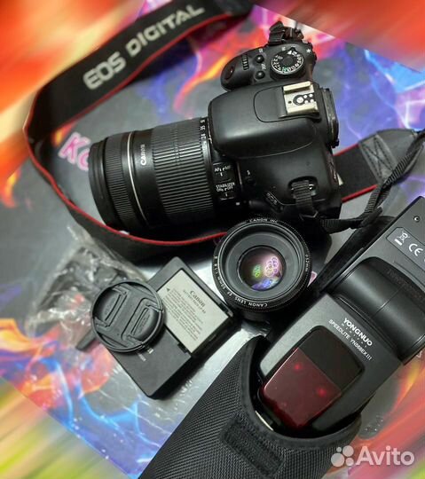 Продам фотоаппарат Canon 600D, объективы, вспышку