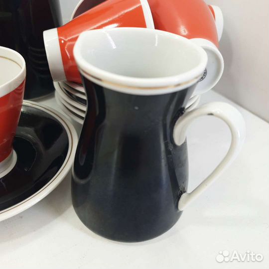 Сервиз кофейный на 6 персон, 15 предметов, фарфор