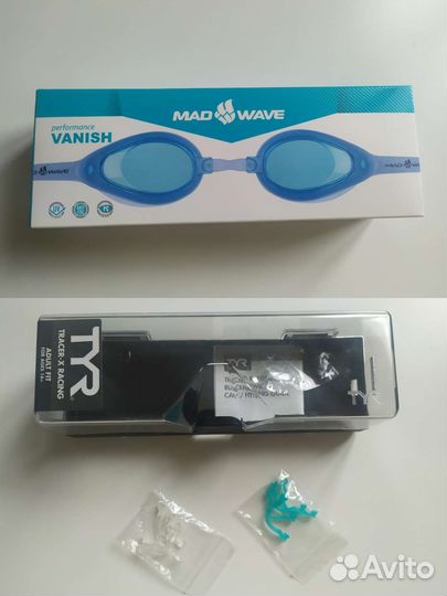 Очки для плавания маd wave новые/зажим для носа