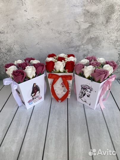 Букет из мыльных роз на 1 сентября