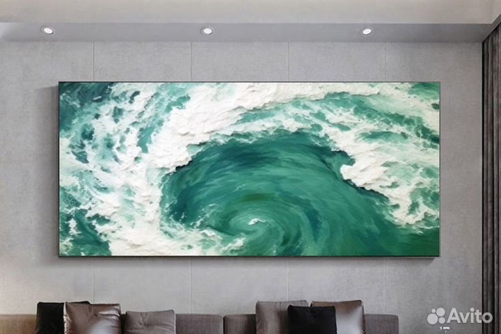 Картина маслом на холсте океан премиум холст
