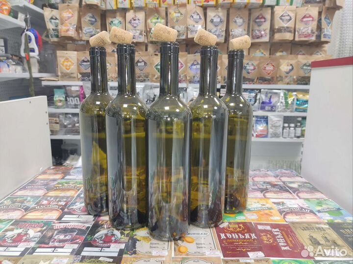 Бутылка 0,75л винная с пробкой