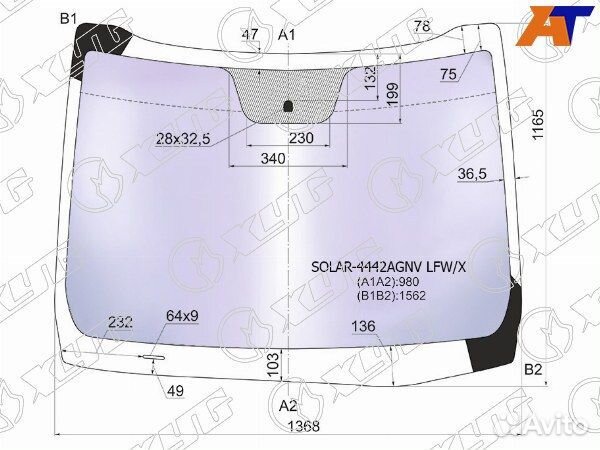 Стекло лобовое KIA ceed