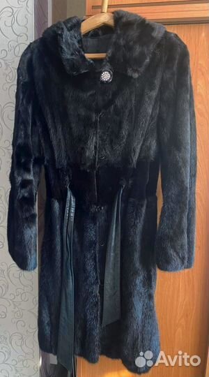 Шуба норковая с капюшоном