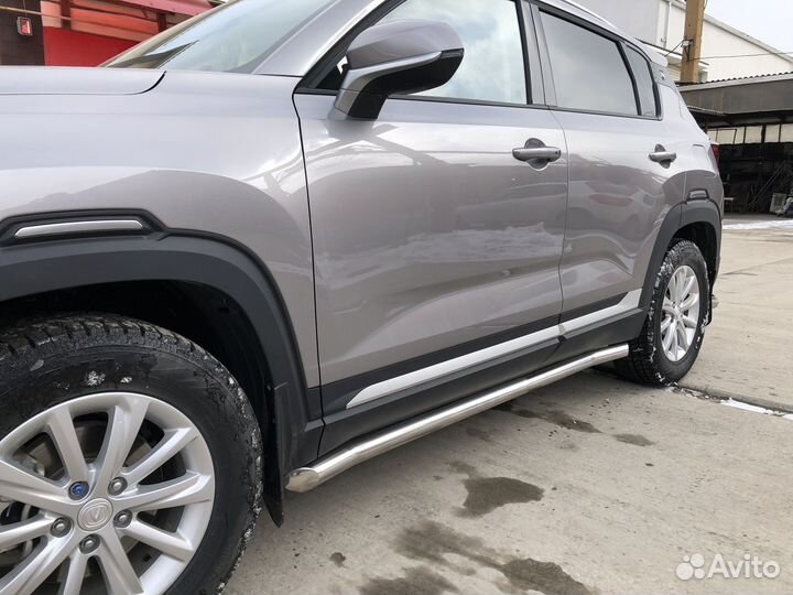 Защита штатного порога Changan труба