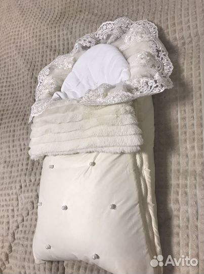 Конверт теплый с одеялом на выписку зимний