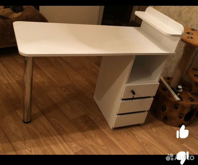 Стол маникюрный письменный складной узкий с ящик
