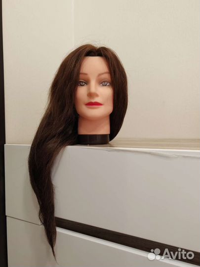 Голова манекен с натуральными волосами/болванка