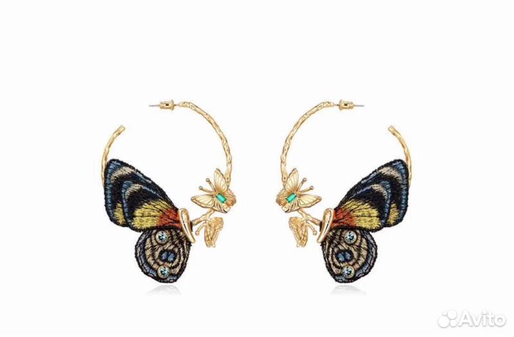 Серьги бабочки
