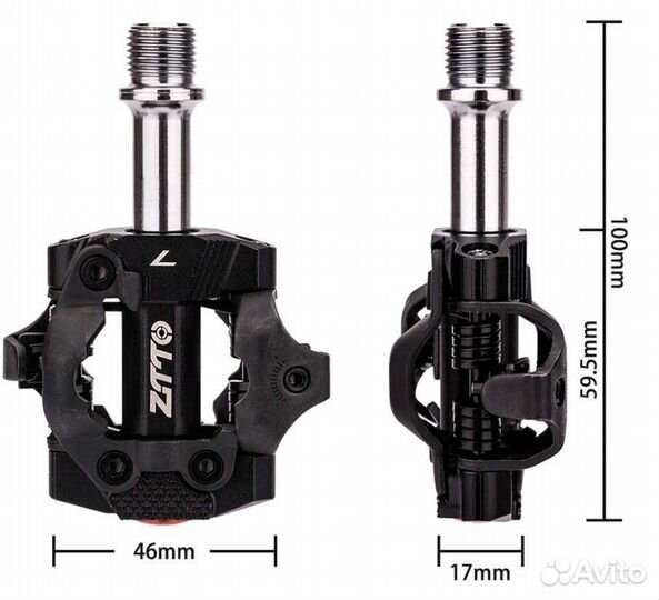 Педали контактные ztto spd + шипы