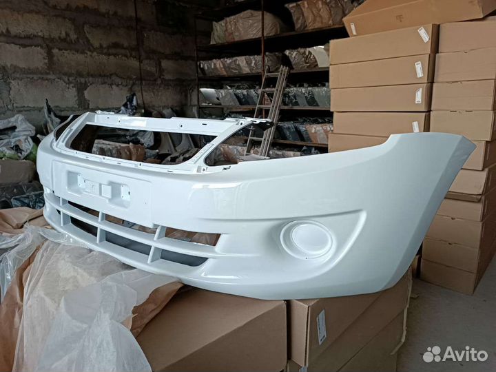 Бампер передний лада гранта белый