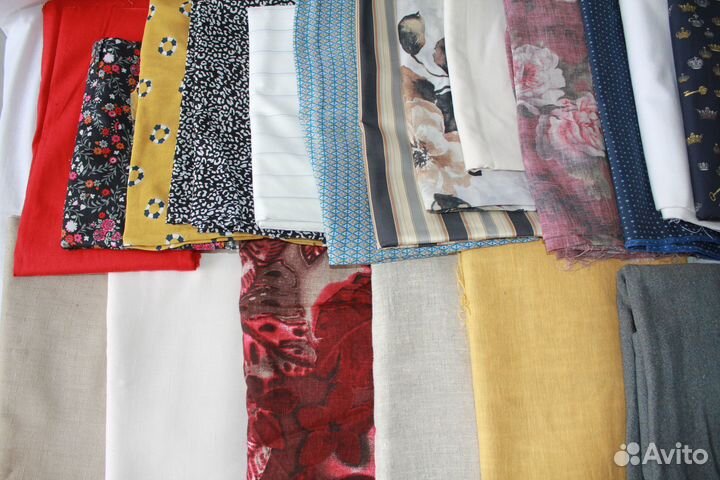 Отрез ткань лен вискоза шерсть и прочее Италия