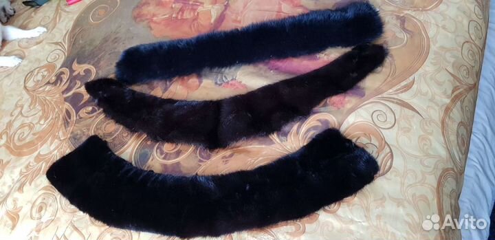 Воротник гаржетка мех норка песец цвет чёрный кори