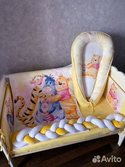 Бортики в кроватку, бортик коса, простынь, одеяло