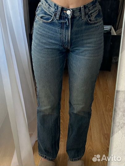 Джинсы зара straighg hight rise