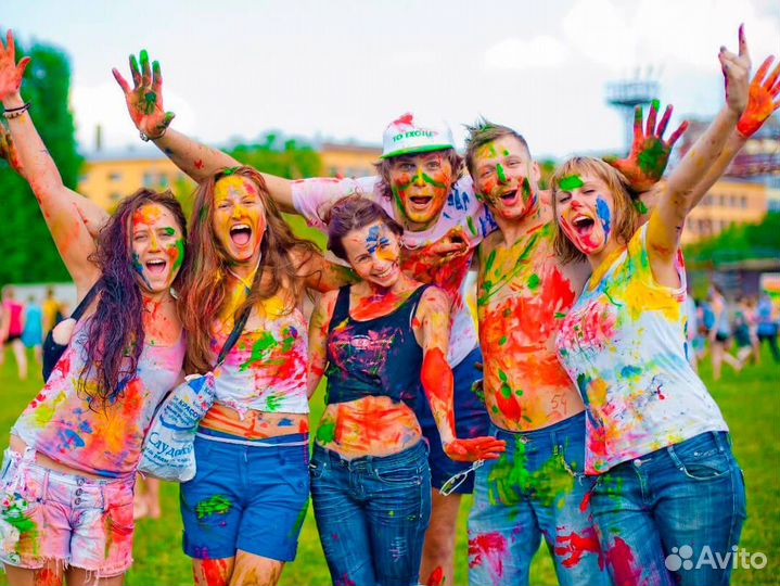 Цветной дым, краски Holi, дым для гендер пати