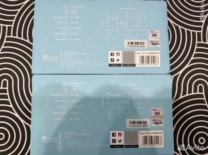 Тактильные свичи akko v3 cream blue pro