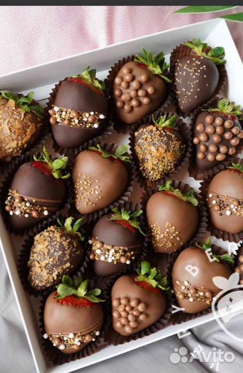 Клубника в бельгийском шоколаде,наборы в коробочке