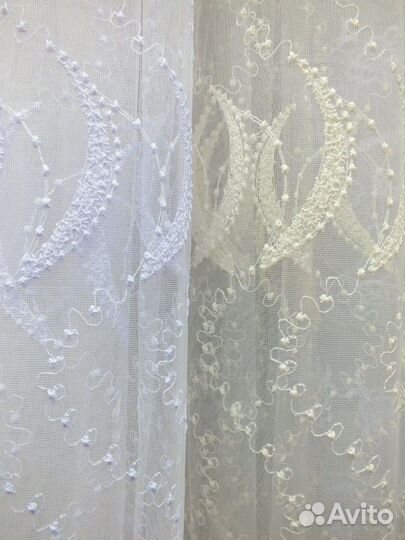 Тюль с вышивкой, готовые комплекты