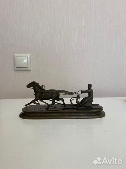 Статуэтка крестьянин на санях Грачев В. Я. 1885 г