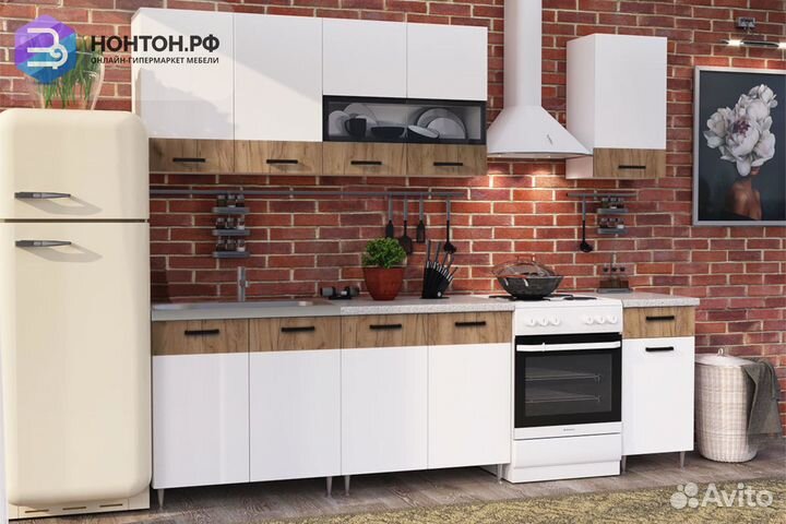 Кухня Рио 2.0 м белый / дуб крафт