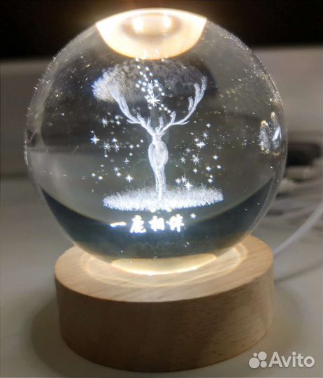 Светильник ночник 3D Стеклянные шары декор