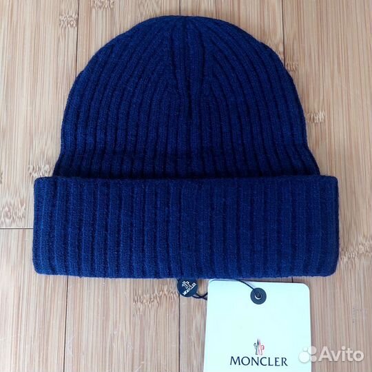 Шапка Moncler premium синяя