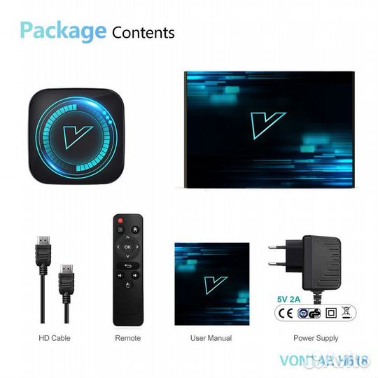 Smart tv приставка vontar 4/64gb 12 android