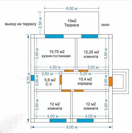 Дом 87,3 м² на участке 10 сот.