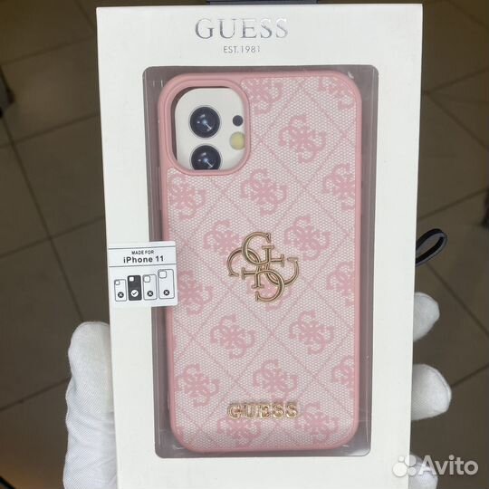 Чехол на iPhone 11 guess розовый