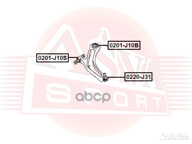 Сайлентблок переднего рычага задний 0201-J10B asva