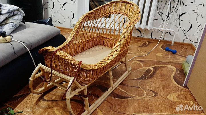 Сани детский плетеные