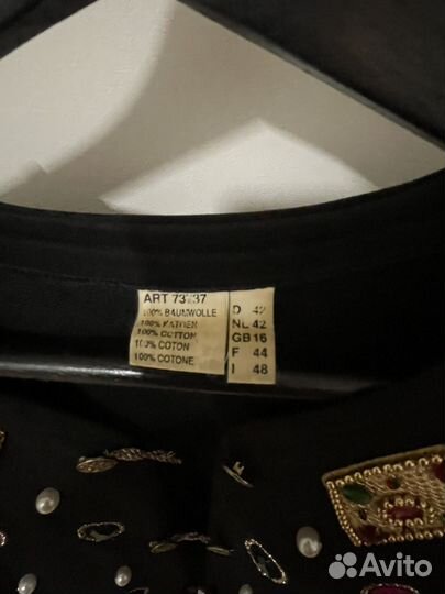 Винтажный жакет женский 44-46 с кристаллами