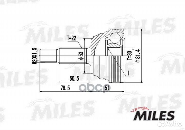 Шрус VW lupo/polo 1.0-1.9D 94-05 нар. ga20520 M
