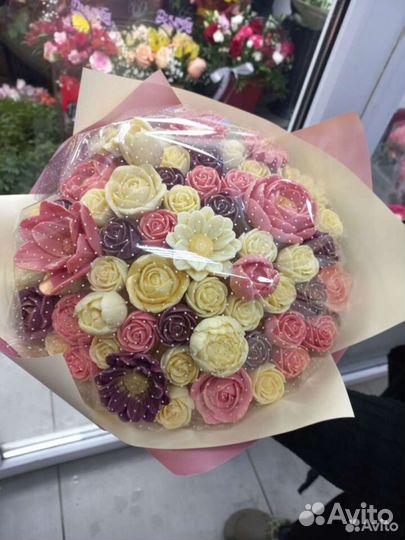 Шоколадный букет розы