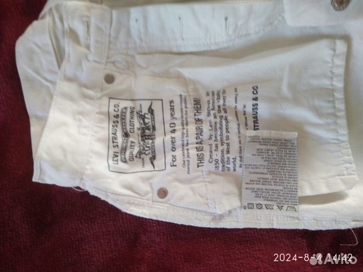 Джинсы белые, Levis, Lee, 46-48 р,плотные, оригина
