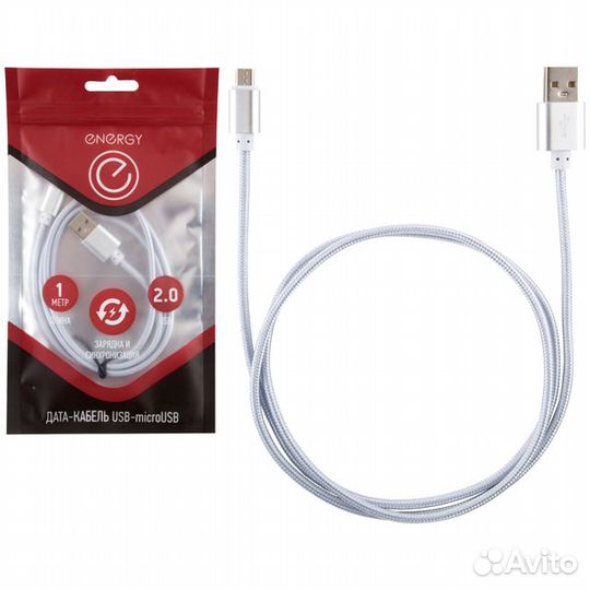 Кабель USB 2.0-microUSB energy ET-01 1,0м серебристый