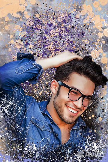 Цифровой портрет на холсте