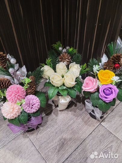 Новогодние подарки из мыльных роз