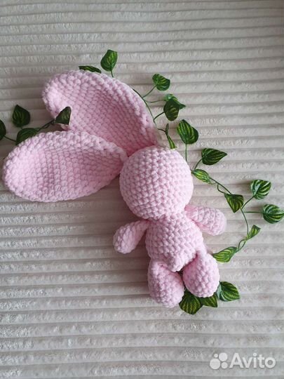 Зайка плюшевый амигуруми вязаные игрушки