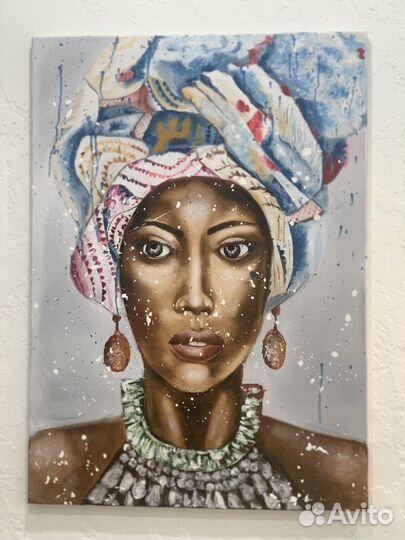 Африканка маслом на холсте подрамник