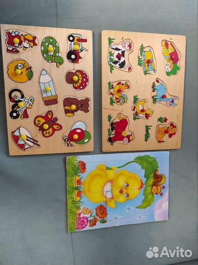 Деревянные пазлы вкладыши